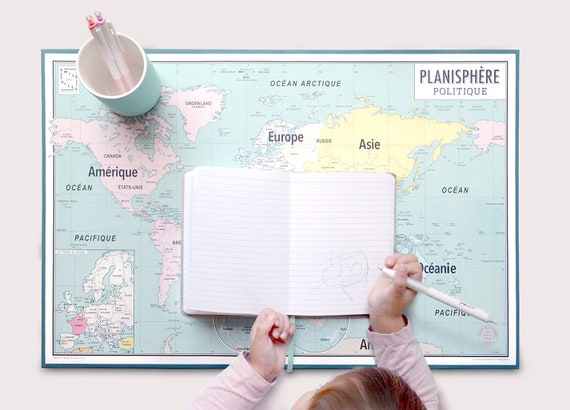 Toile Carte Du Monde Style Authentique | La Carte Du Monde