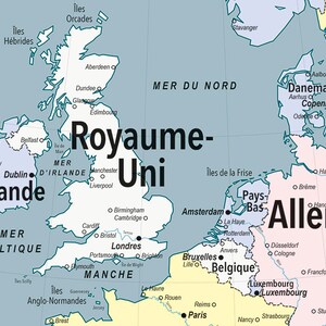 Carte murale de l'Europe, style carte d'école vintage Bild 4