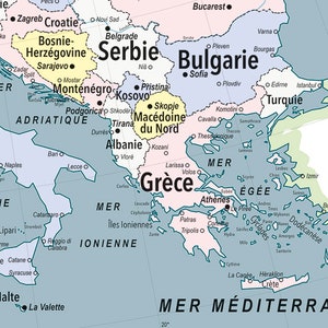 Carte murale de l'Europe, style carte d'école vintage Bild 3