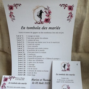 carte à gratter "jeu tombola des mariés", personnalisables, 10 modèles au choix image 4
