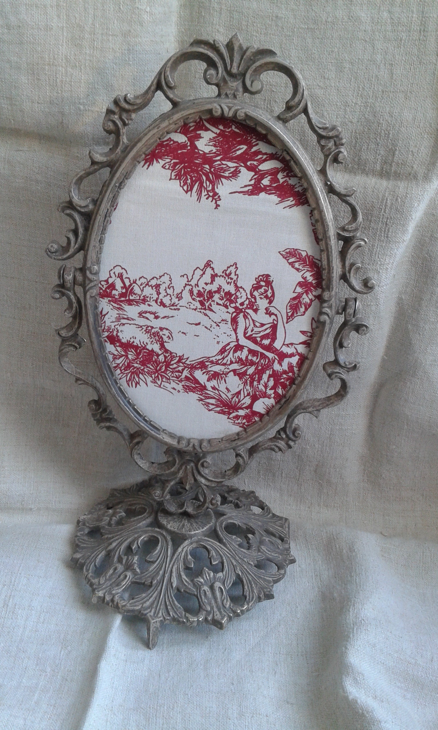 Psyché Transformé en Cadre, Patiné Champignon et Taupe