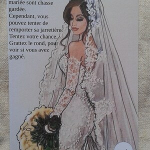 lot de 25 cartes à gratter "jeu de la jarretière", personnalisables