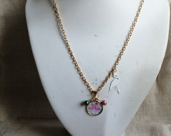 collier enfant "flamant rose"