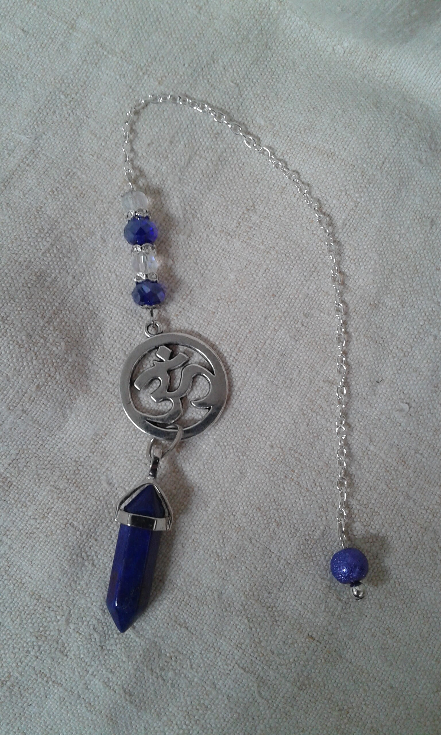 Pendule de Radiesthésiste Lapis-Lazuli et Sigle Ohm