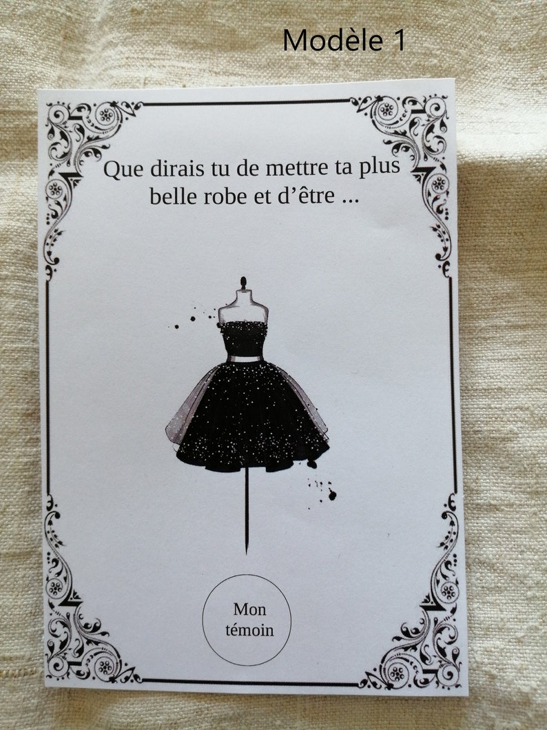 carte à gratter "demande de témoin femme", 3 modèles au choix, personnalisable 画像 1