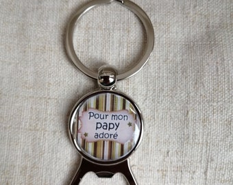 Key ring - bottle opener "For my beloved grandpa"