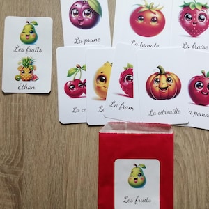 jeux de cartes éducatives pour enfant, modèle "fruits"