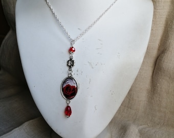 collier "rose rouge"