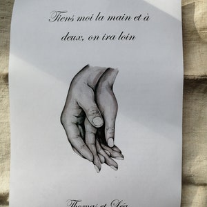 affiche mains, couple, famille, papy, personnalisable, produit numérique à télécharger