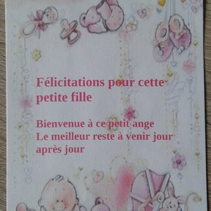 card to plant "congratulations on the birth of a little girl", 2 models to choose from