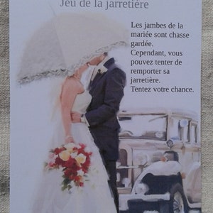 lot de 25 cartes à gratter "jeu de la jarretière", couple et voiture, personnalisables