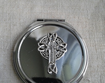 pocket mirror "Celtic cross"