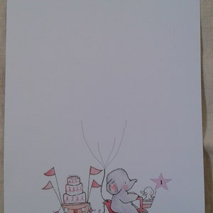 albero dell'impronta "piccolo elefante", per il compleanno di una bambina, personalizzabile