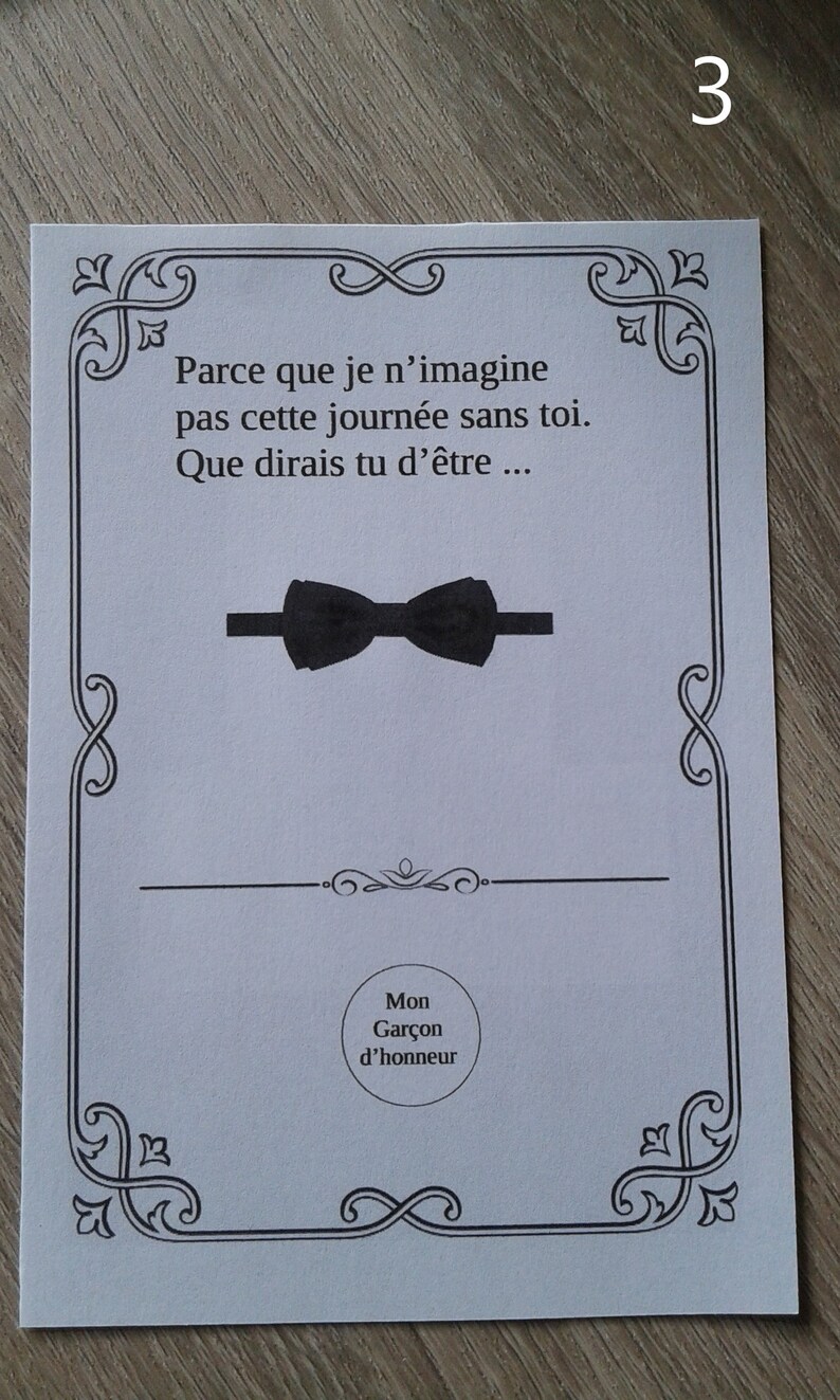 carte à gratter "demande de garçon d'honneur, 4 modèles au choix, personnalisable image 3