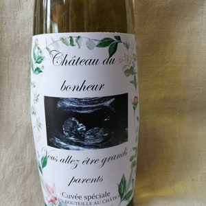 étiquette pour bouteille "annonce de grossesse", personnalisable