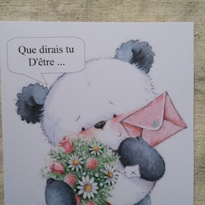 carte à gratter panda ""tu vas être mamie"