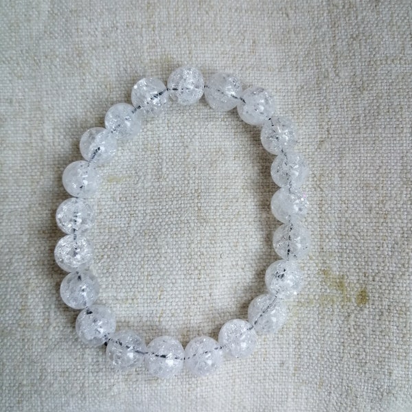 bracelet femme "cristal de roche craquelé"