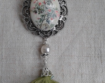 broche "cabochon fleurs"