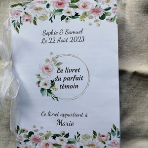 libretto della perfetta testimone “donna”, personalizzabile, 3 modelli tra cui scegliere