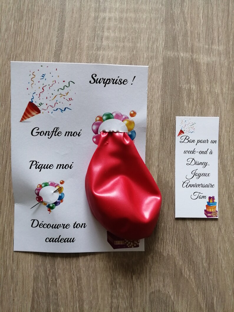 carte et ballon avec message, personnalisable image 3