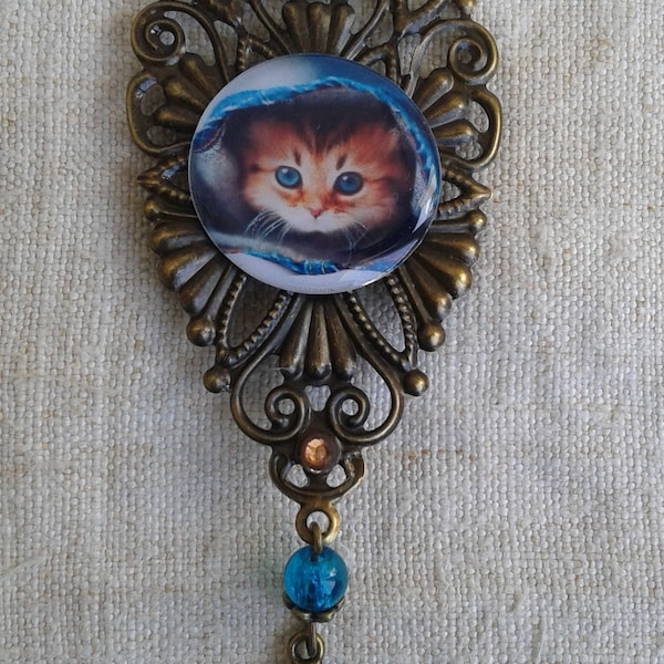 broche "chat et souris"