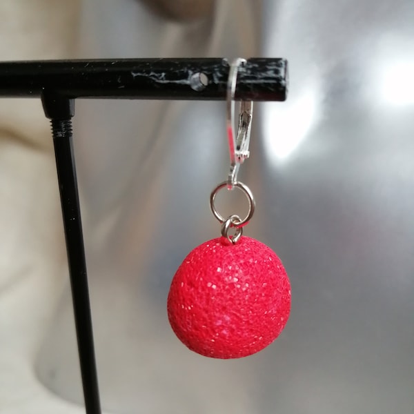 boucles d'oreilles enfant dormeuses "bonbon fraise "