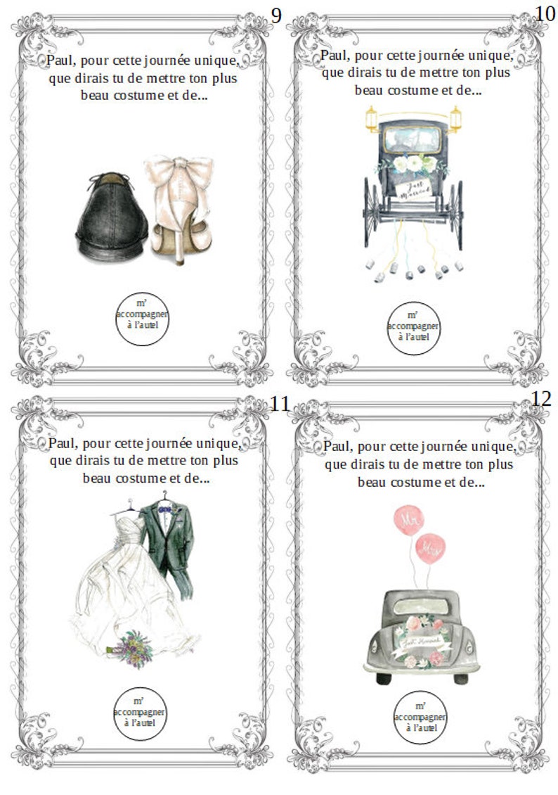 carte à gratter "demande d'accompagnement à l'autel", personnalisable, 23 modèles au choix 画像 7