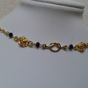 Choker necklace &quot;Golden bow and flowers&quot;