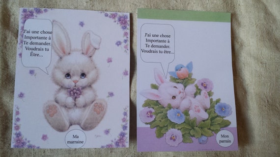 Menge 2 Rubbelkarten Kaninchen Paten Fragen Etsy
