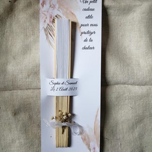 cadeau invité, éventail et sa carte, personnalisable, 12 modèles au choix