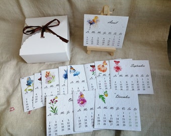 small calendar to plant 2024 with easel and box, 3 models to choose from