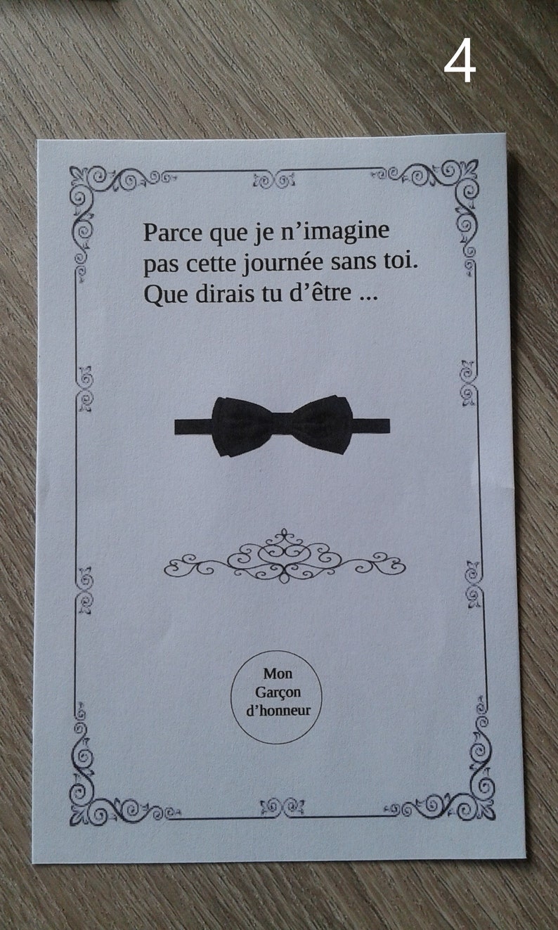 carte à gratter "demande de garçon d'honneur, 4 modèles au choix, personnalisable image 4