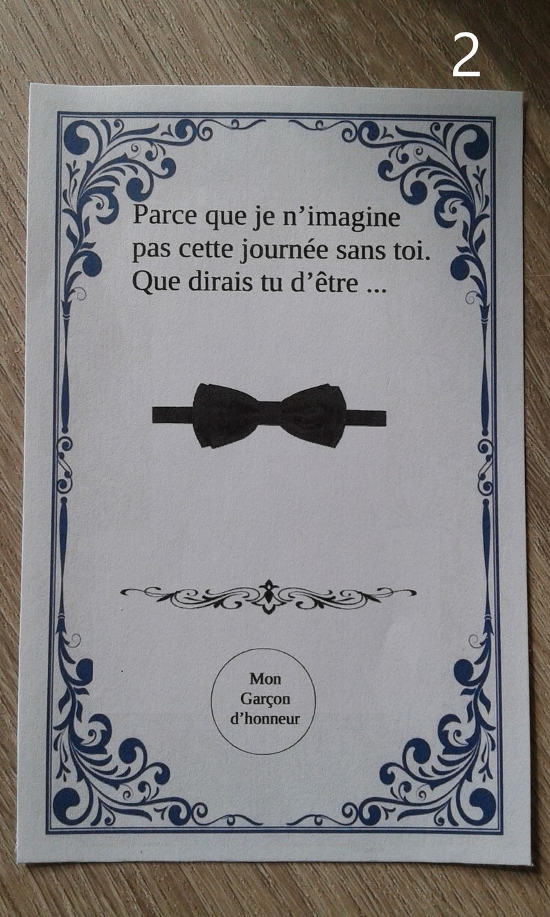 carte à gratter "demande de garçon d'honneur, 4 modèles au choix, personnalisable image 2