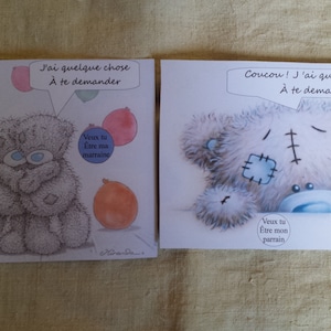 lot de 2 cartes à gratter "parrain, marraine", personnalisables