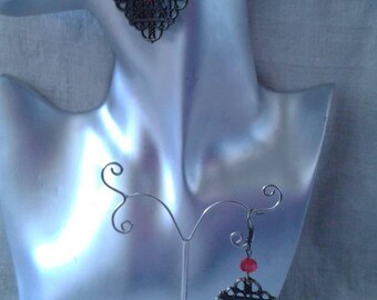Earrings red and square