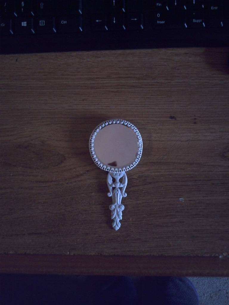 Miroir de Sac Patiné Gris Colombe