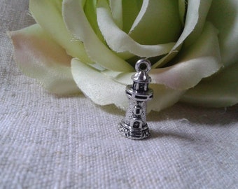 set of 5 lights, 3D silver metal charms