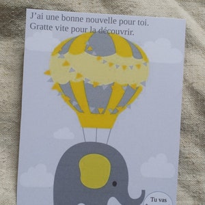 elephant scratch card "you're going to be a big brother", customizable