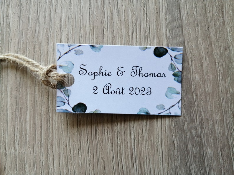 Lot de 10 étiquettes perforées, pour mariage, baptême, anniversaire, etc... personnalisables, 21 modèles au choix image 2