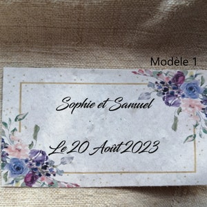 cadeau invité, lot de 9 petites cartes à planter, personnalisables, 9 modèles au choix