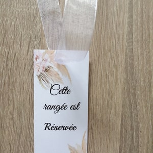 étiquette de réservation de siège ou de rangée de mariage, personnalisable