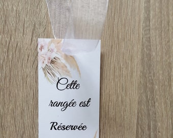 wedding seat or row reservation label, customizable