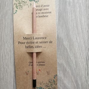 potlood om te planten met zijn kraftkaart, bedankje voor uw gasten, personaliseerbaar, 3 modellen beschikbaar