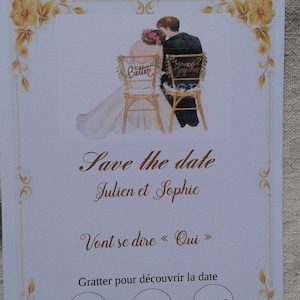 carte à gratter "save the date", modèle better together", personnalisable