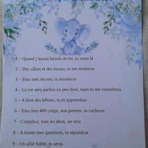 elephant card "the 10 commandments of the super big brother", customizable