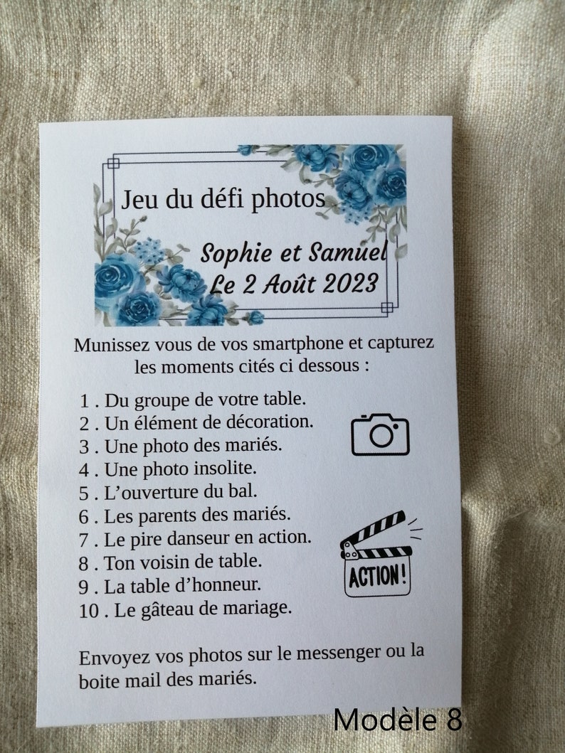 jeu du défi photos, personnalisable, 8 modèles au choix image 8