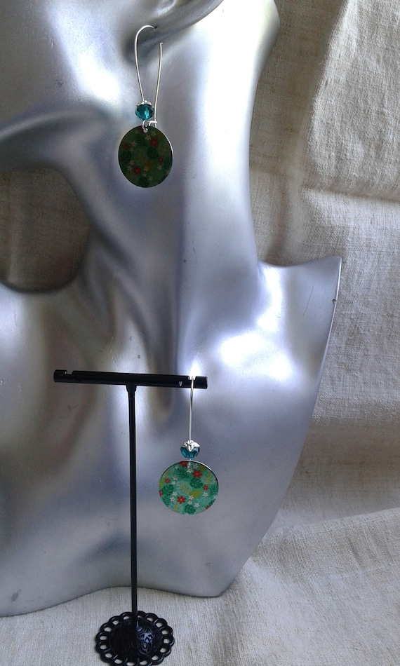 Boucles d'Oreilles Cabochons Dormeuses Vertes · Simon & Simon