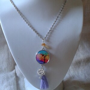 multicolored tree necklace of life