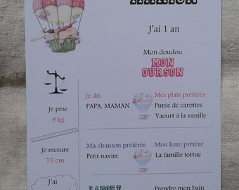 cartão de anedota para aniversário, menina de balão de ar quente, personalizável