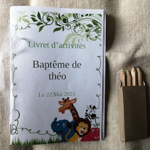 Activiteitenboekje "Dieren" en "Kleine Prins", voor kinderen, met potloden, 24 activiteiten, voor doop, verjaardag,...